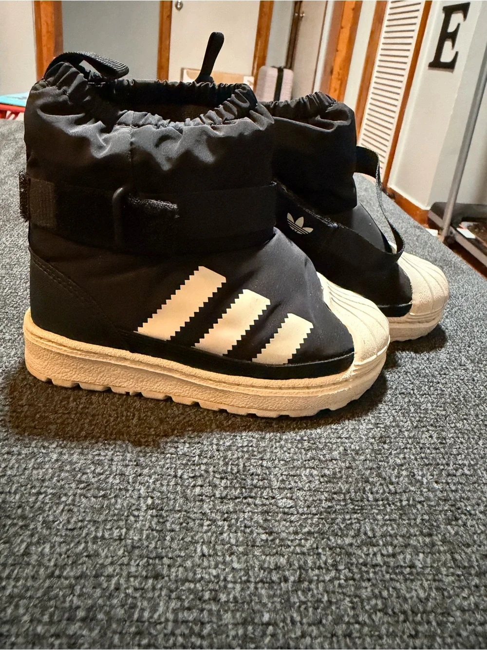 adidas Kids Black and White Padded Winter Boots